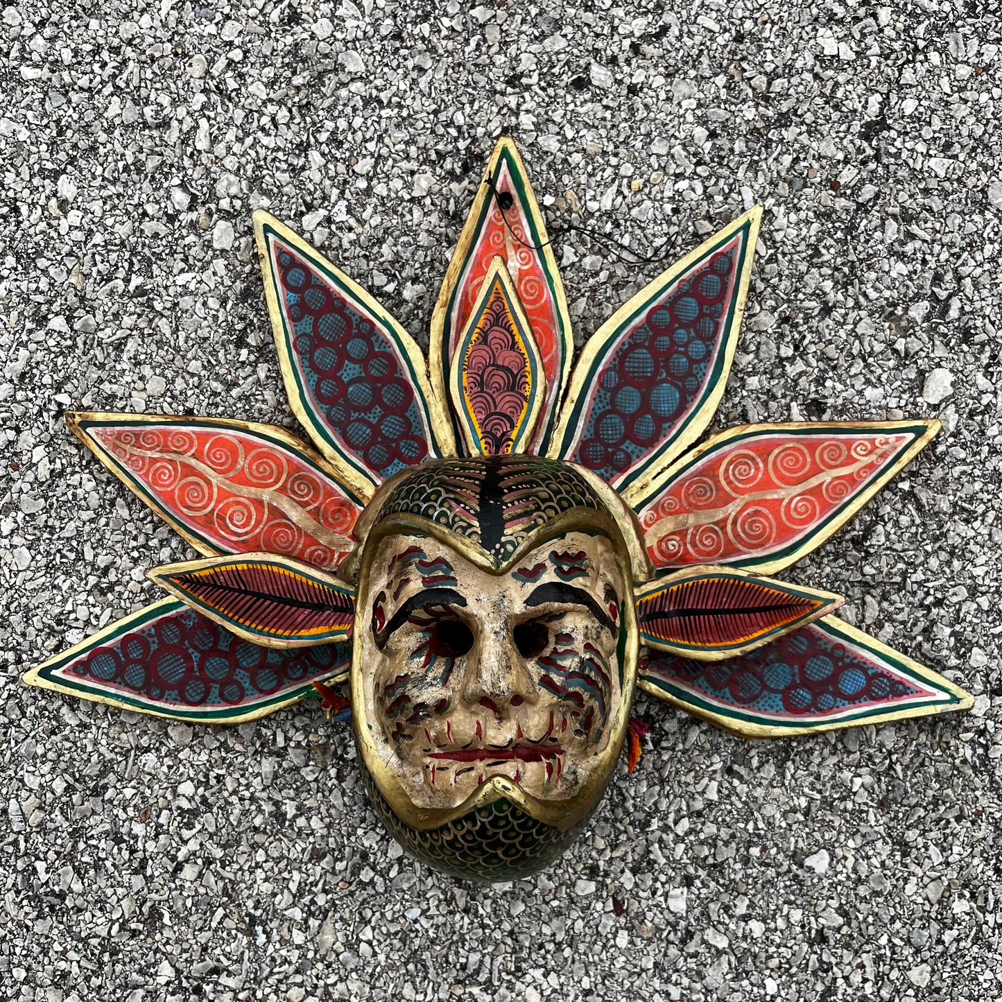 Vintage Day of the dead Apache mask.