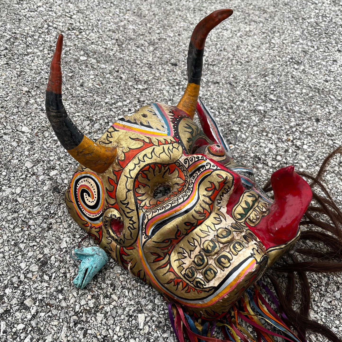 Split personality day of the dead Diablo mask.