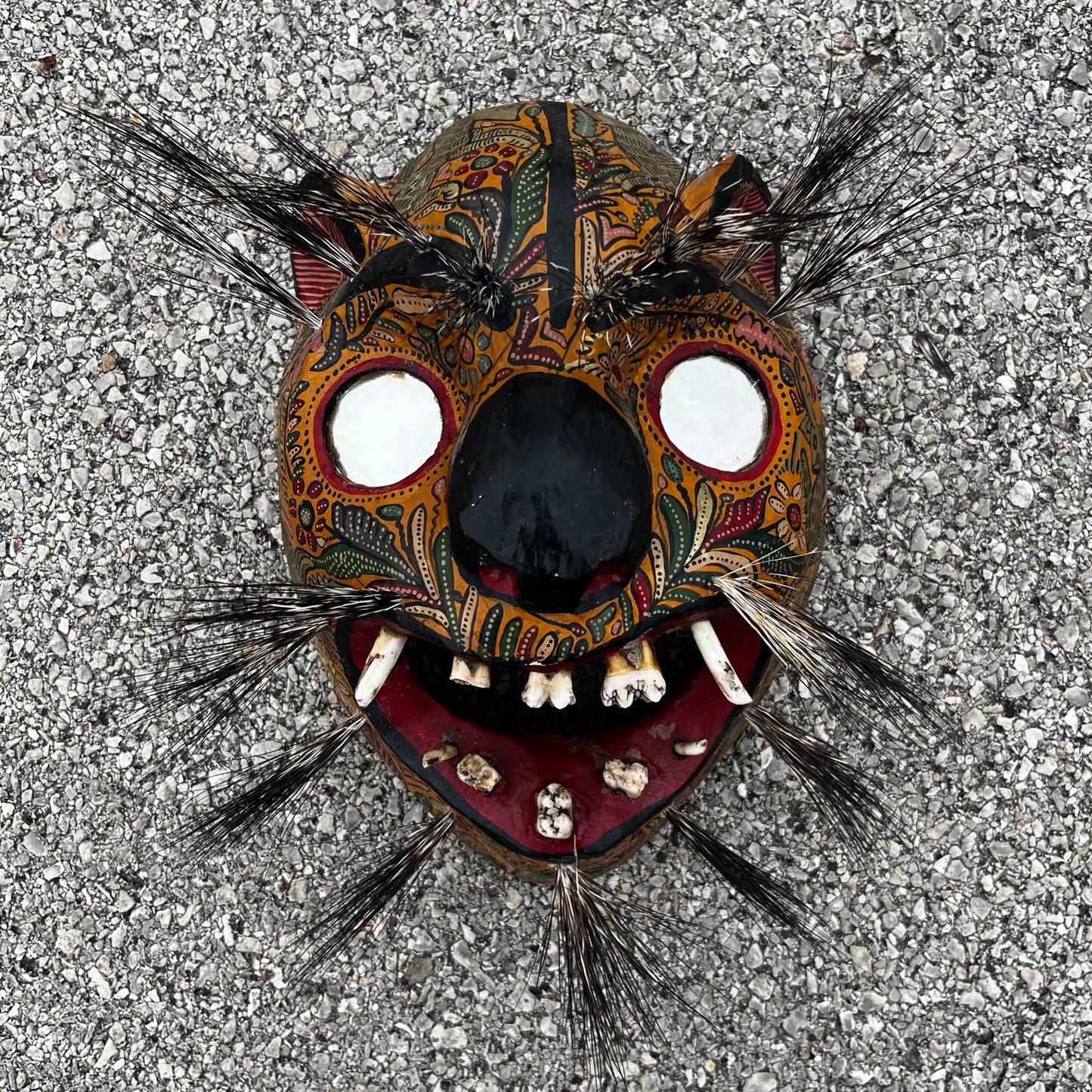 Vintage Danza Del Tigre jaguar mask.