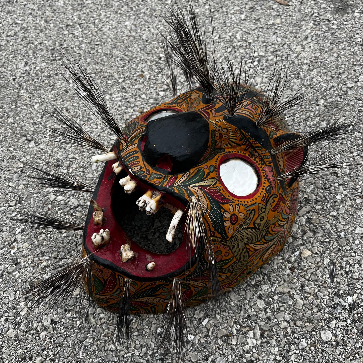 Vintage Danza Del Tigre jaguar mask.