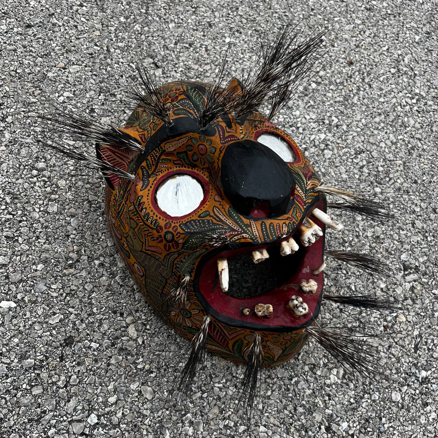 Vintage Danza Del Tigre jaguar mask.