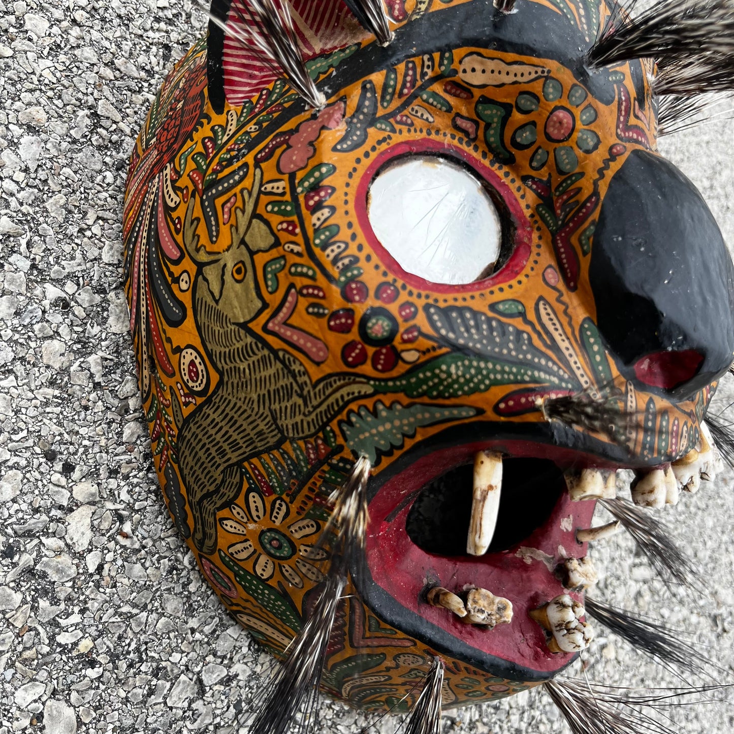 Vintage Danza Del Tigre jaguar mask.