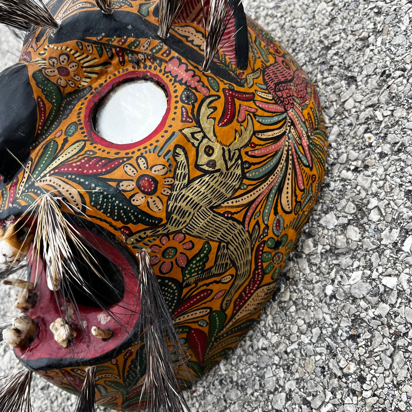 Vintage Danza Del Tigre jaguar mask.