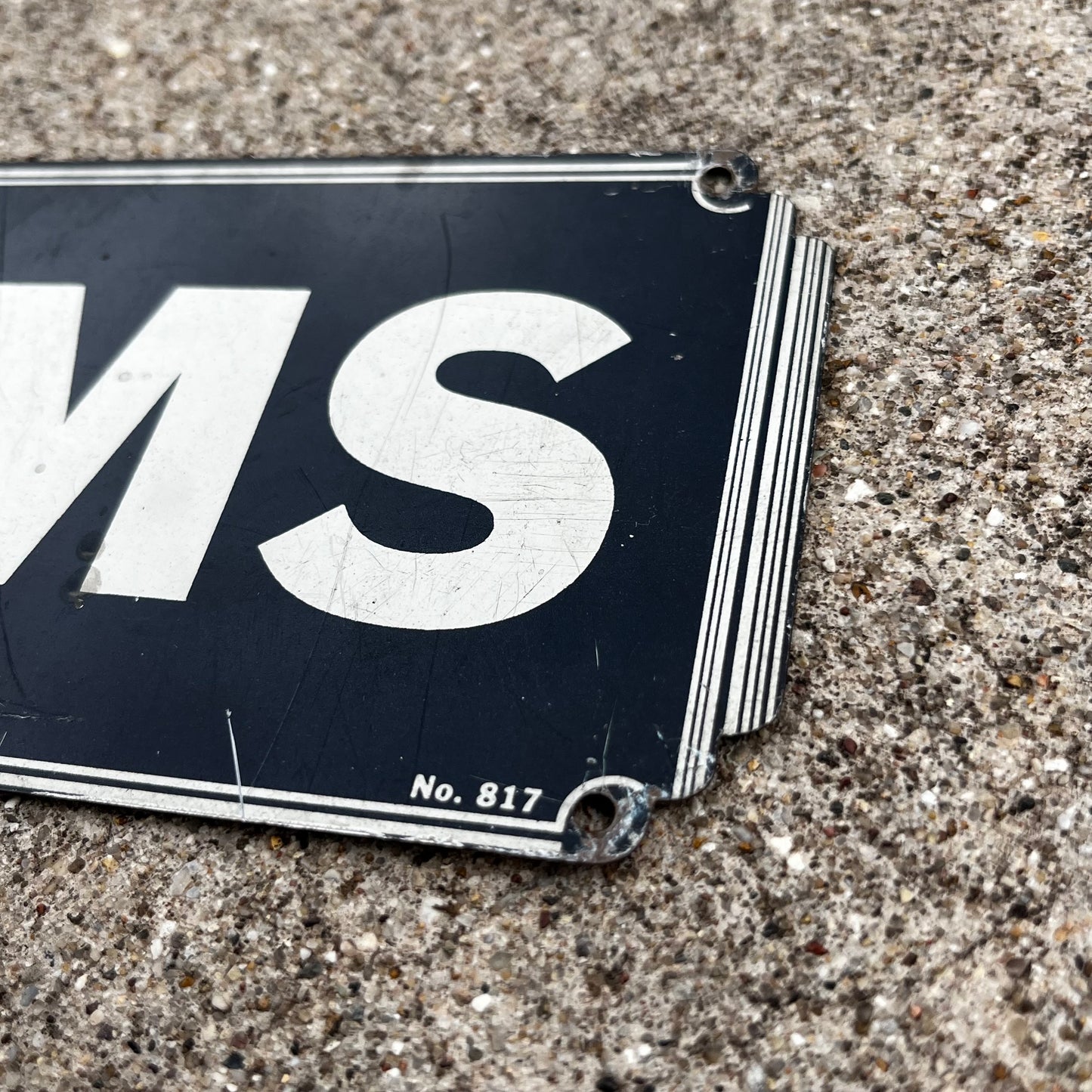 1960s tin "Rooms" plaque.