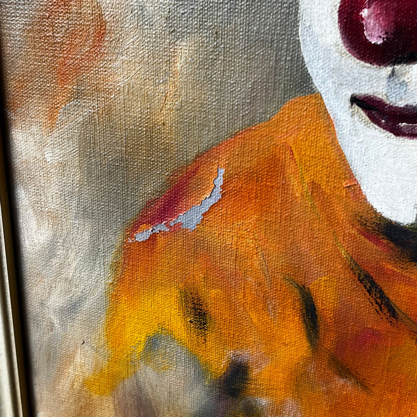 1970s Original clown painting.