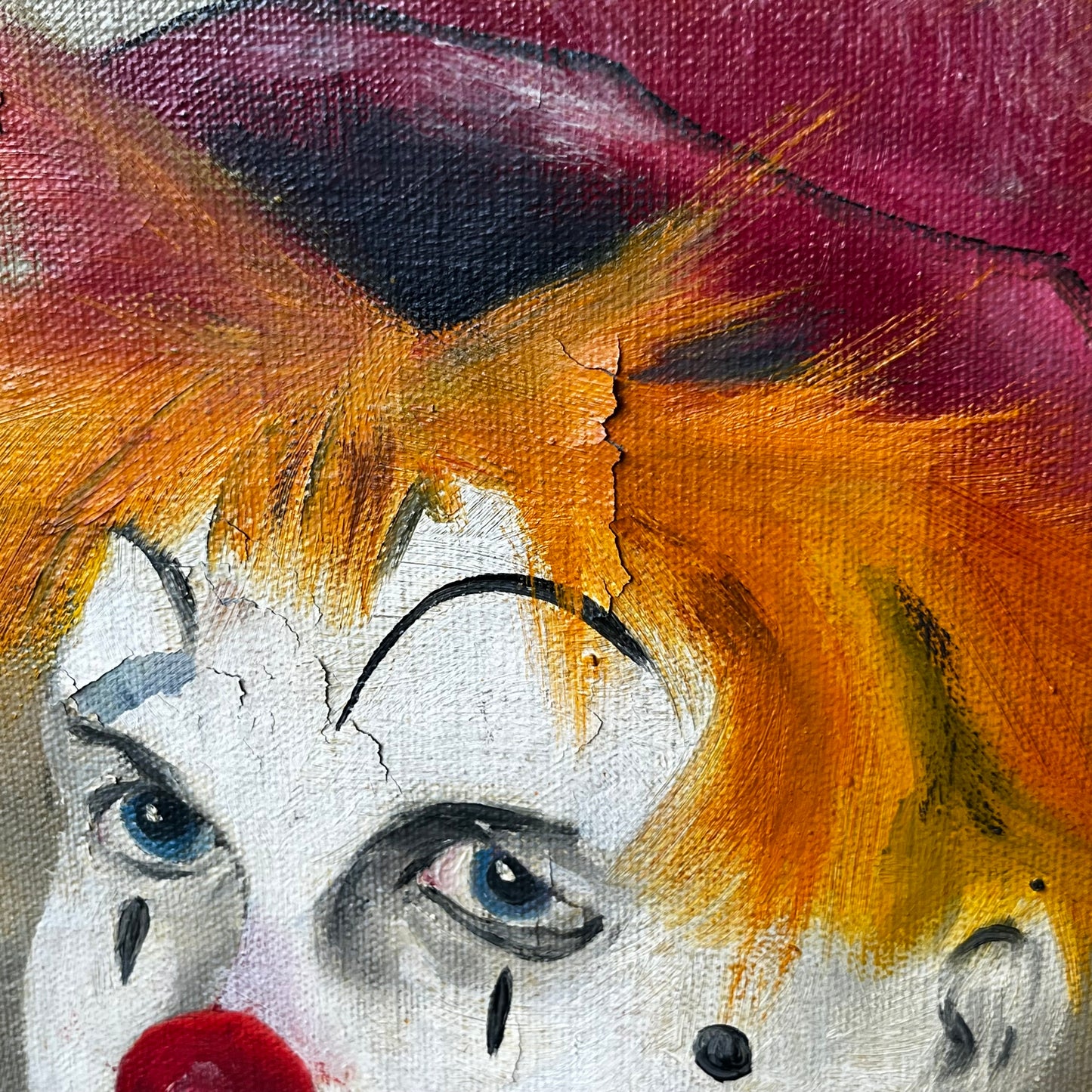 1970s Original clown painting.
