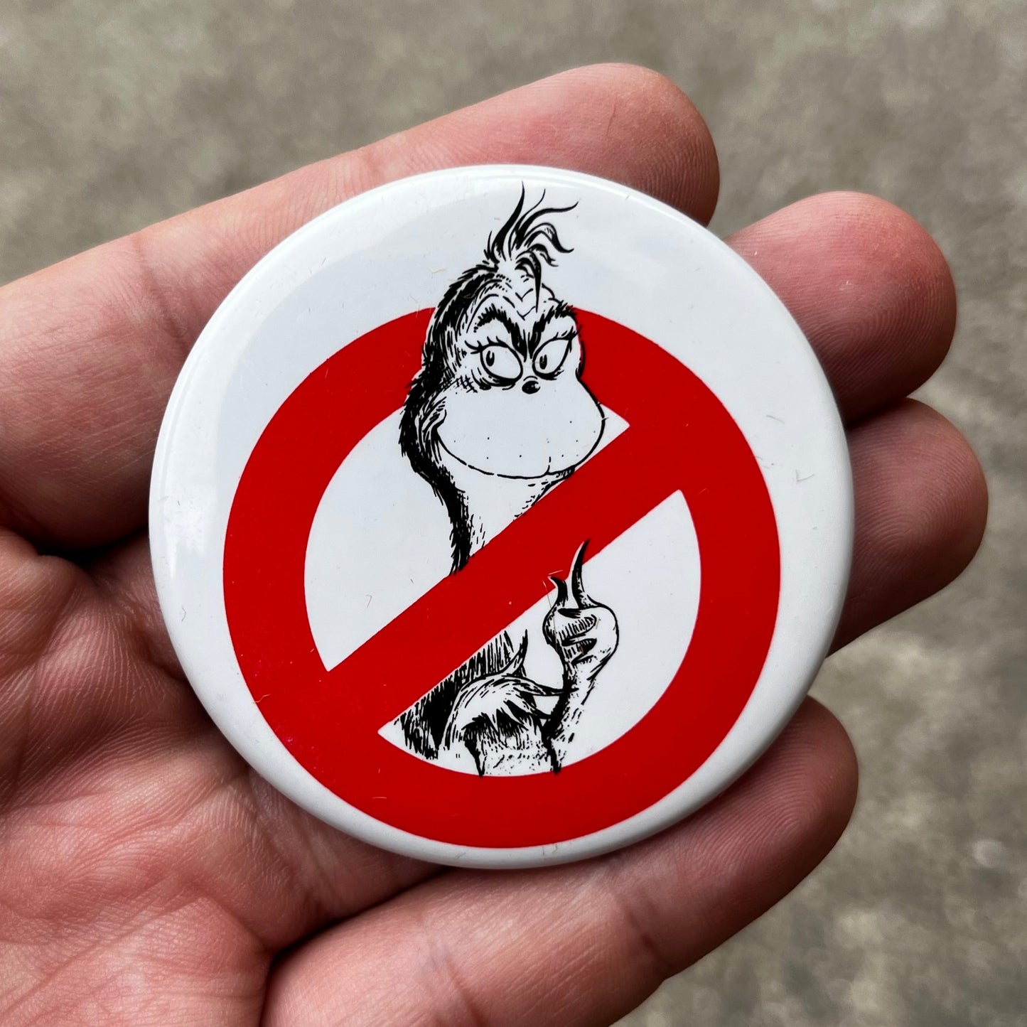 1980s Anti-Grinch pinback.