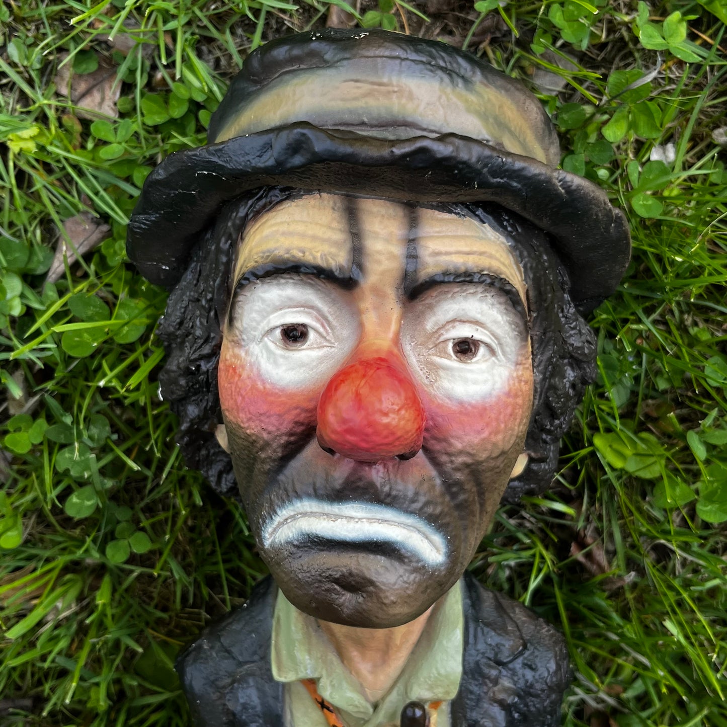 1980s Chalkware Emmet Kelly Jr. statue.