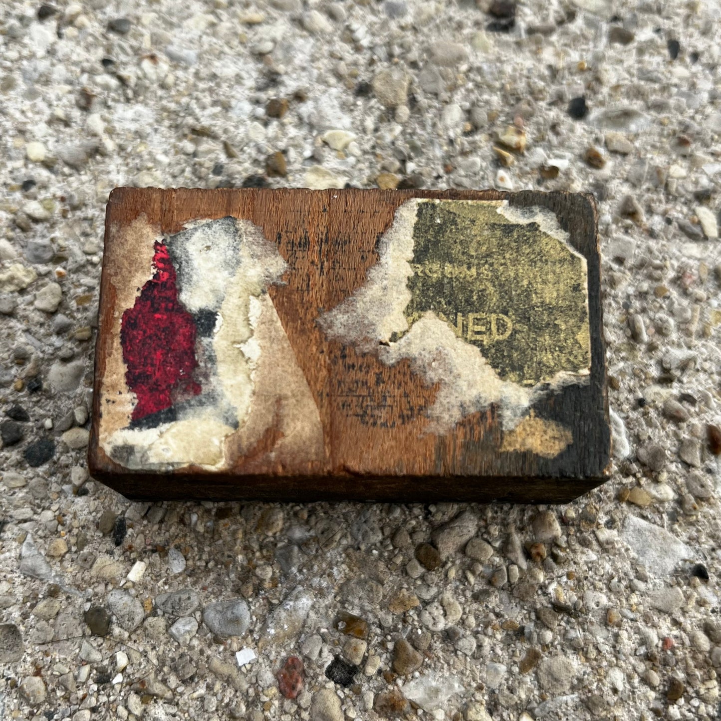 1940s wooden hotel stamp.