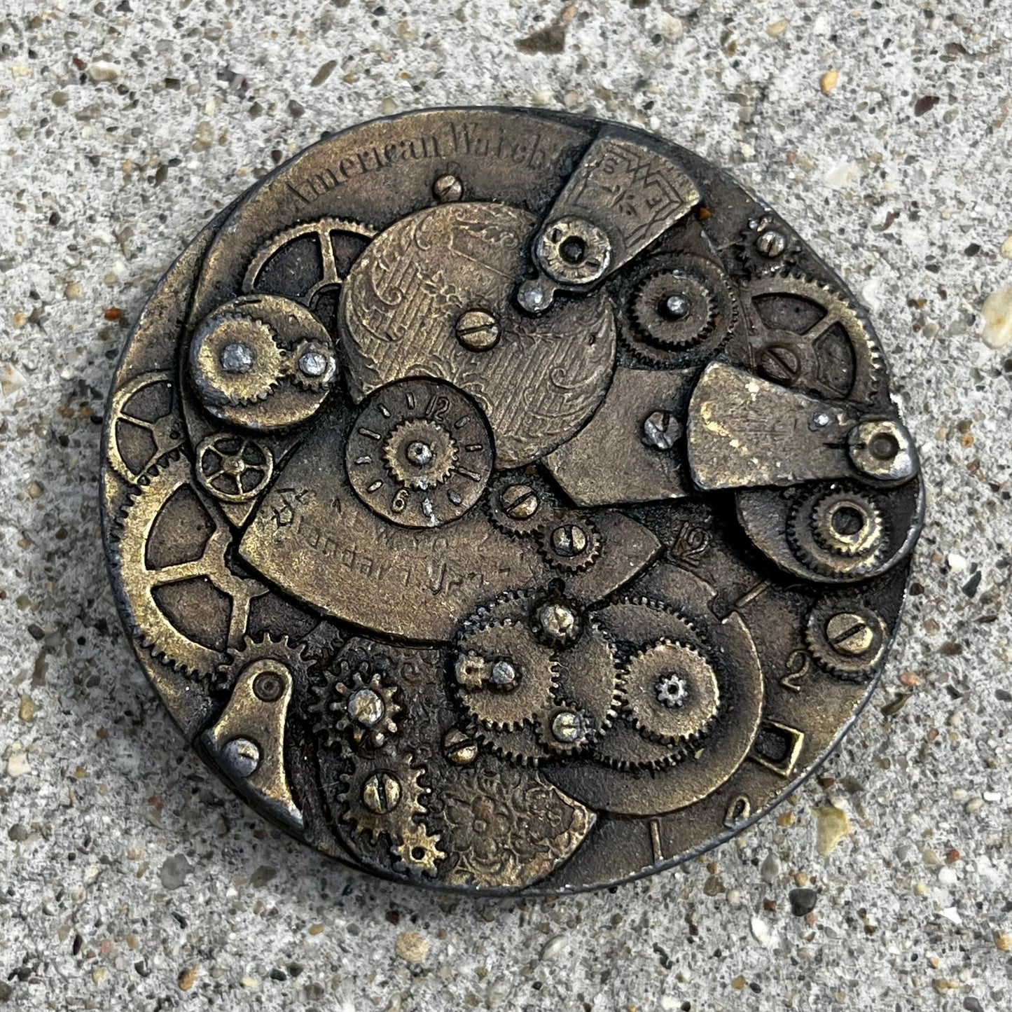 1970s Clockwork belt buckle.