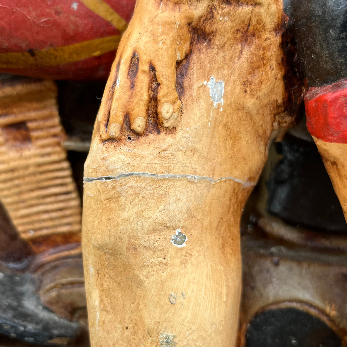 1980s Resin biker couple. (Repaired leg)