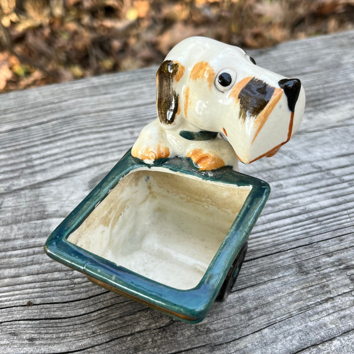 Vintage ceramic pup planter.