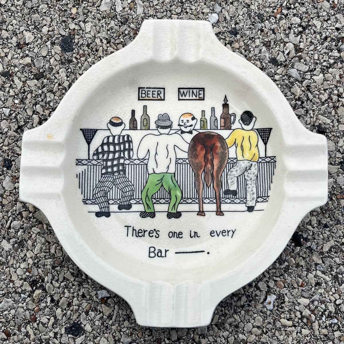 1950s Novelty bar humor ashtray.