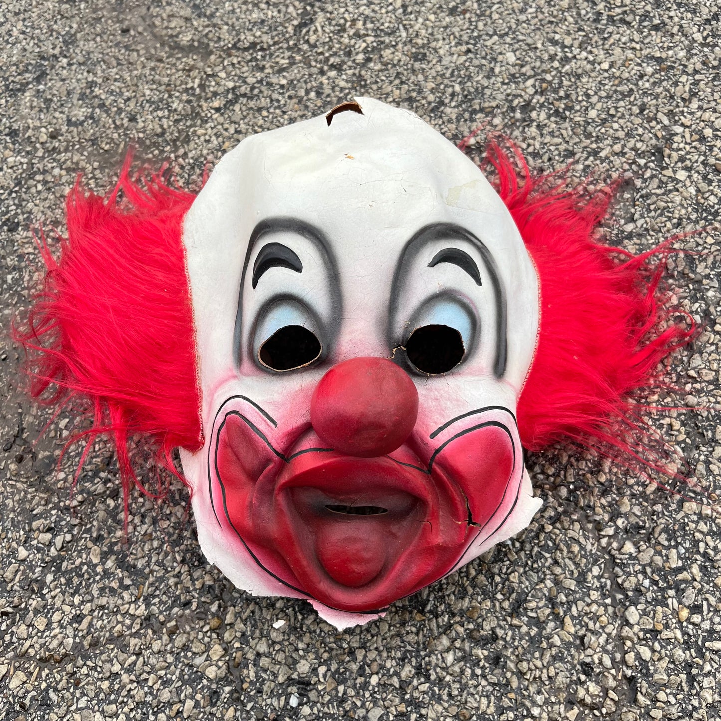1980s Bozo the clown halloween mask.