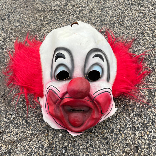 1980s Bozo the clown halloween mask.
