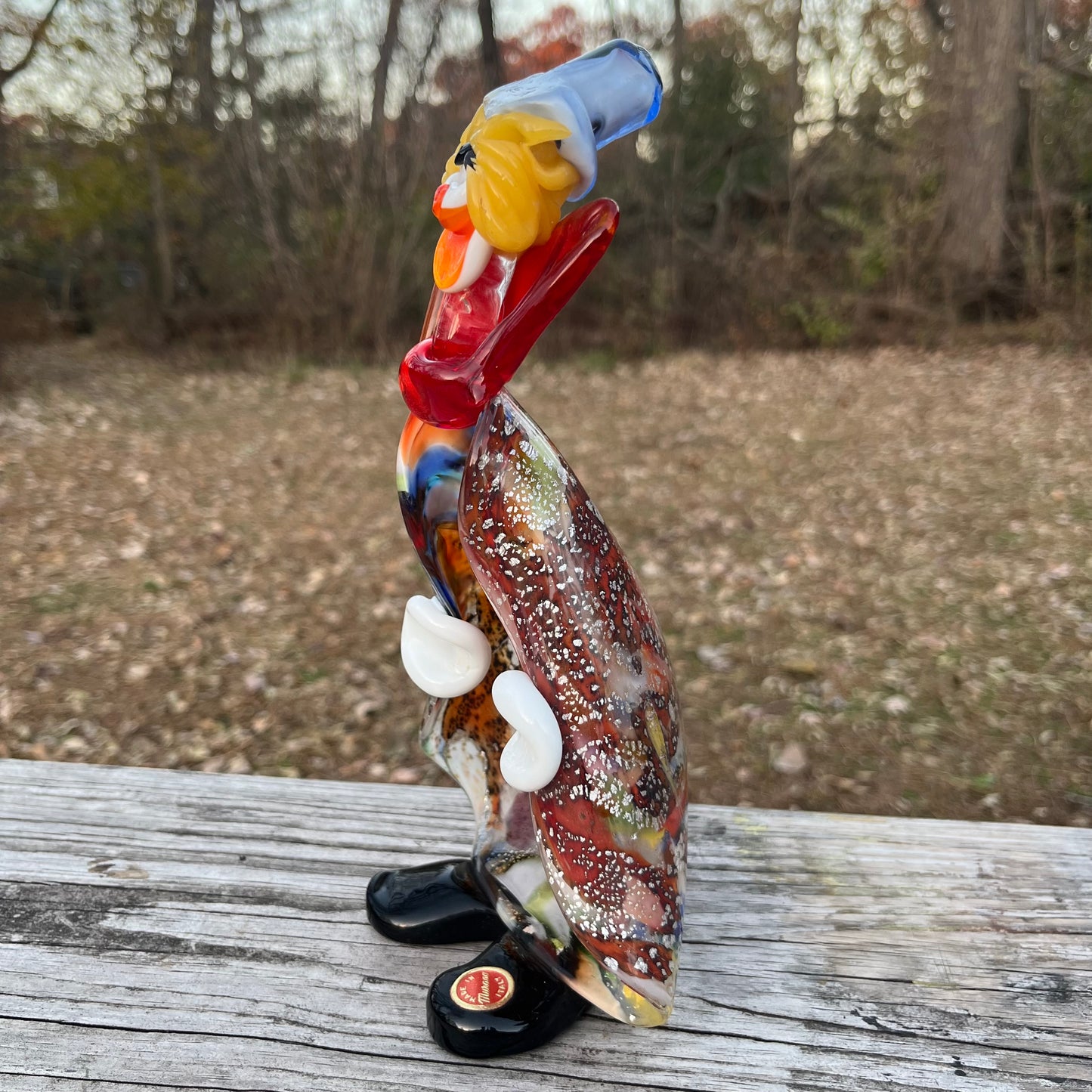 Vintage Murano glass clown candy dish.