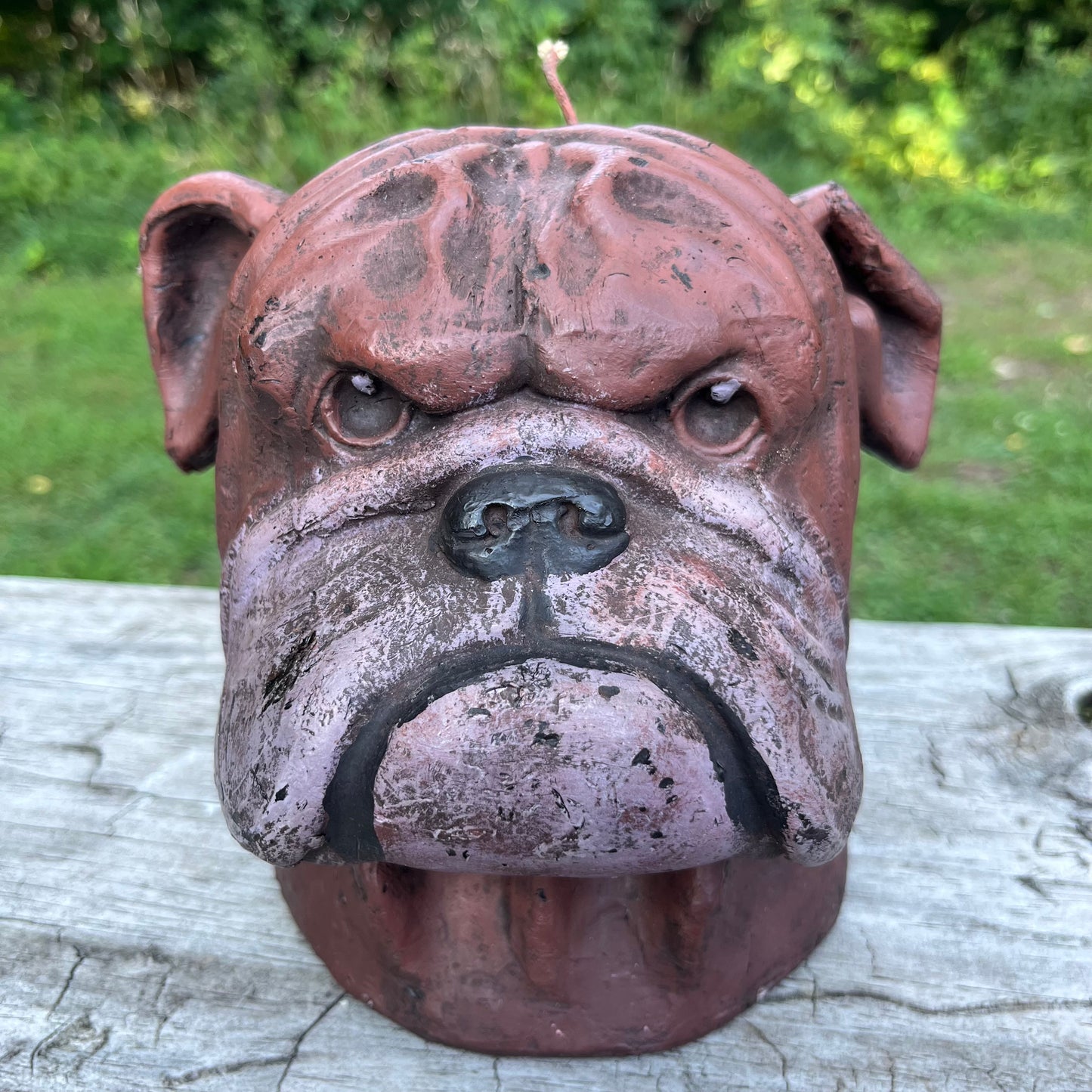 Vintage bulldog candle.