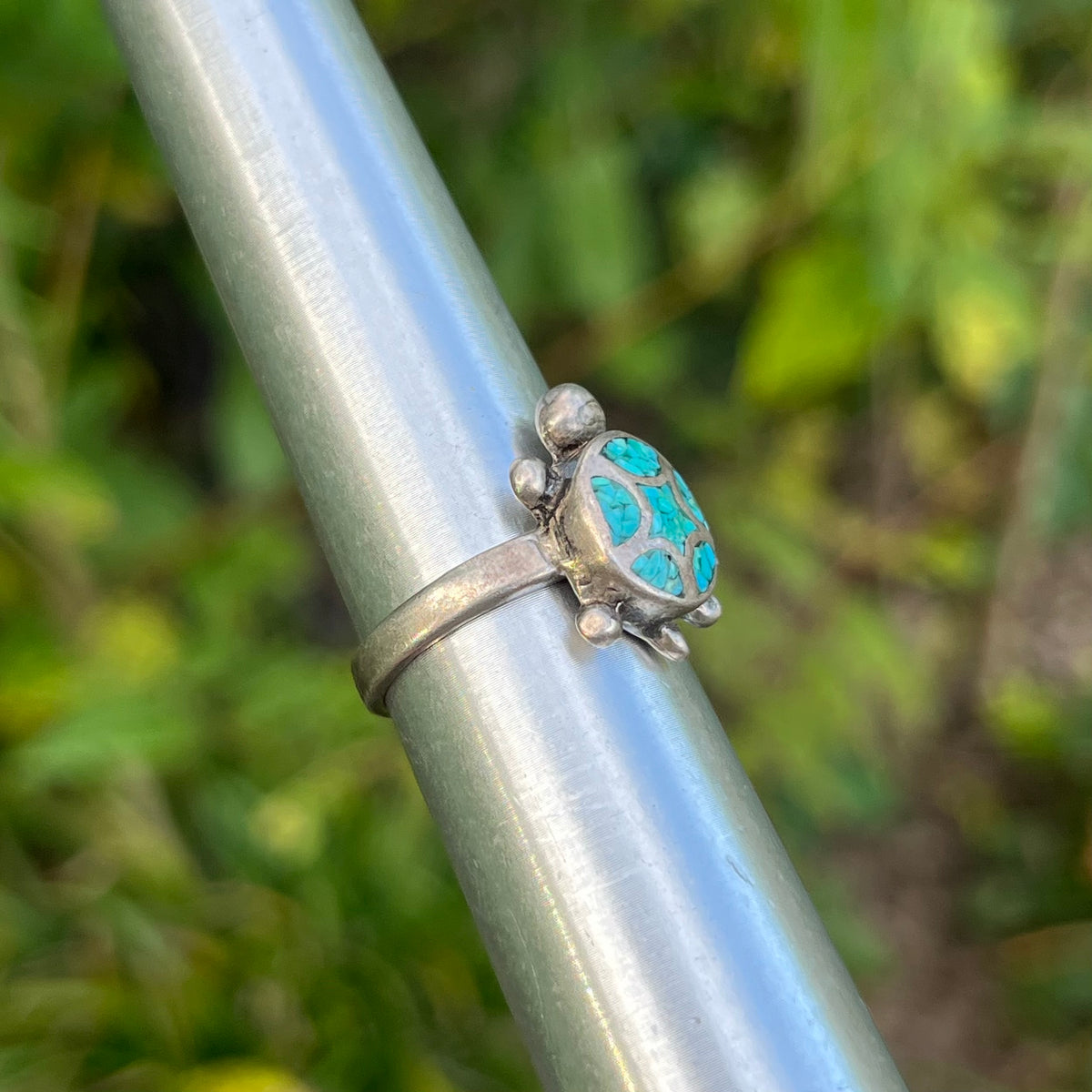 Vintage Sterling Silver turtle ring. Size 6.25.