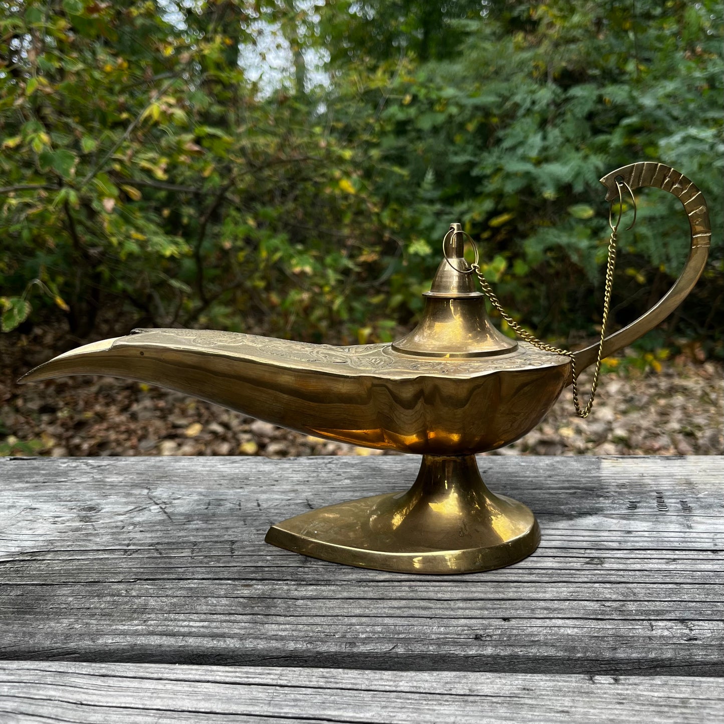 Vintage Brass “Genie” oil lamp.