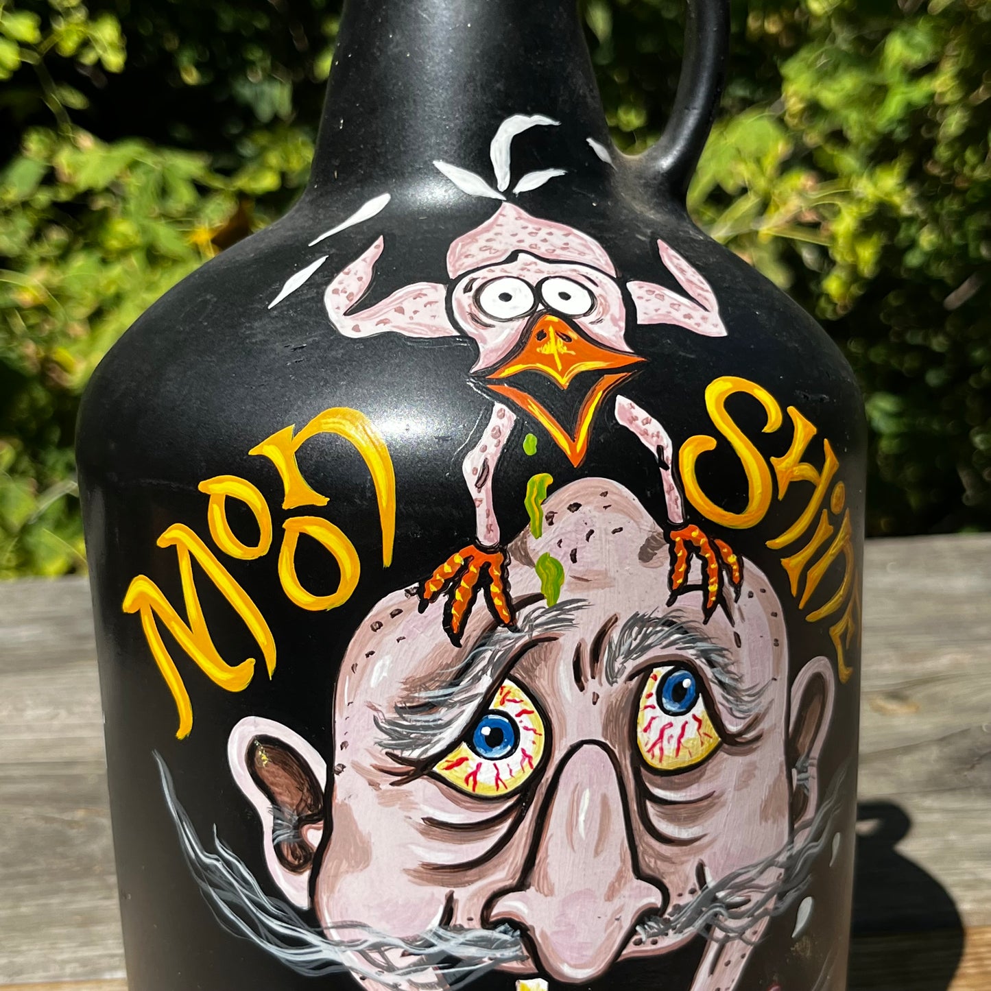 90s Hand painted Moonshine jug.