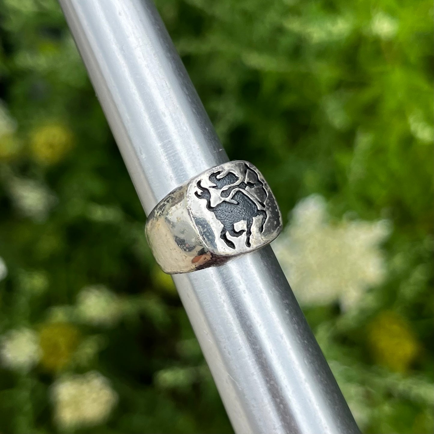 Vintage Sterling silver Sagittarius ring. Size 5.5.