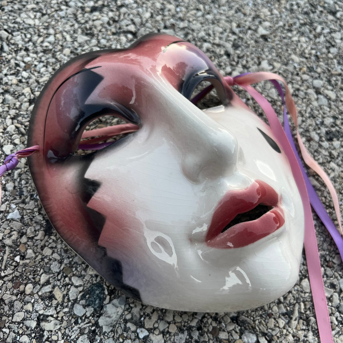 1980s Ceramic clay art mask.