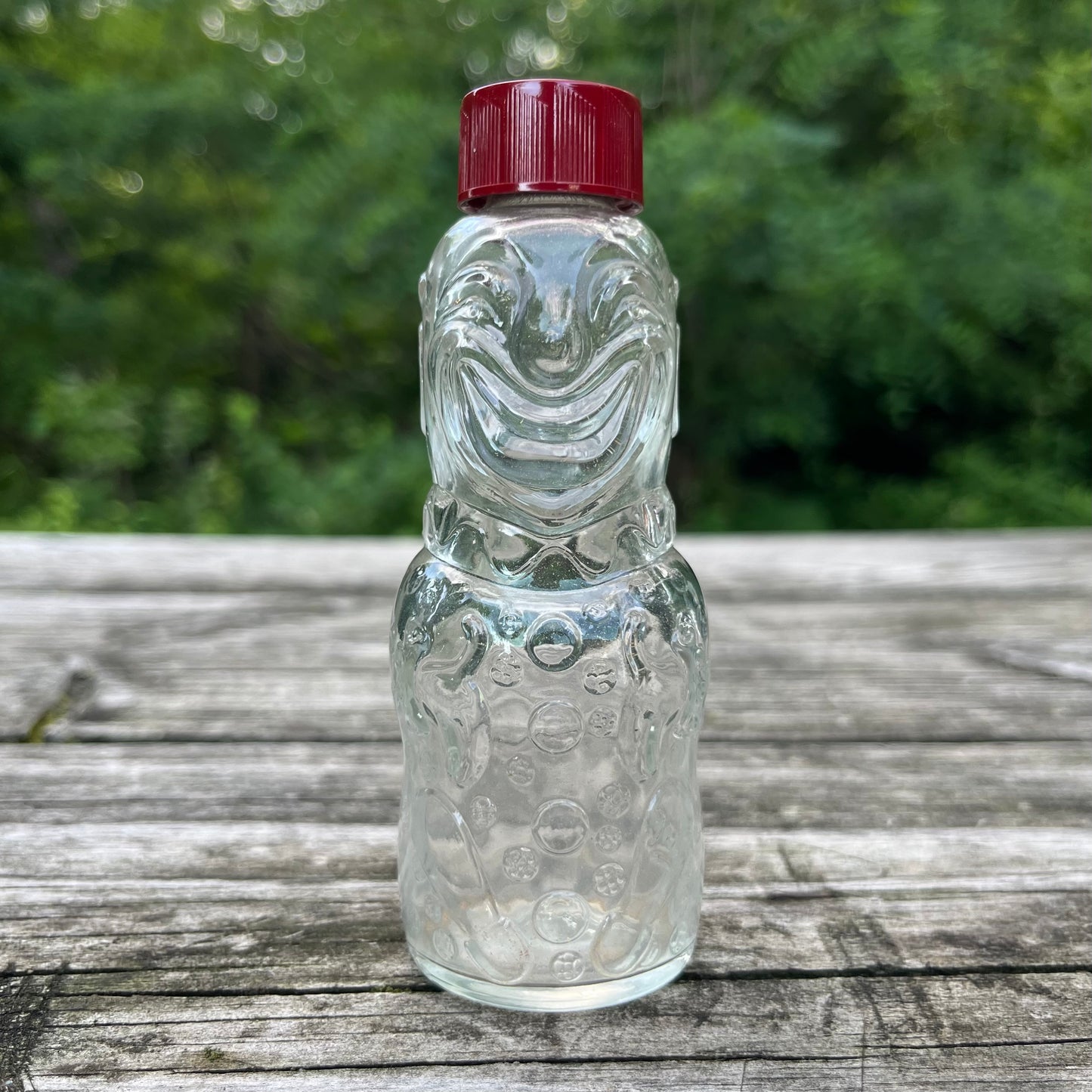Vintage Brockway glass clown jar.