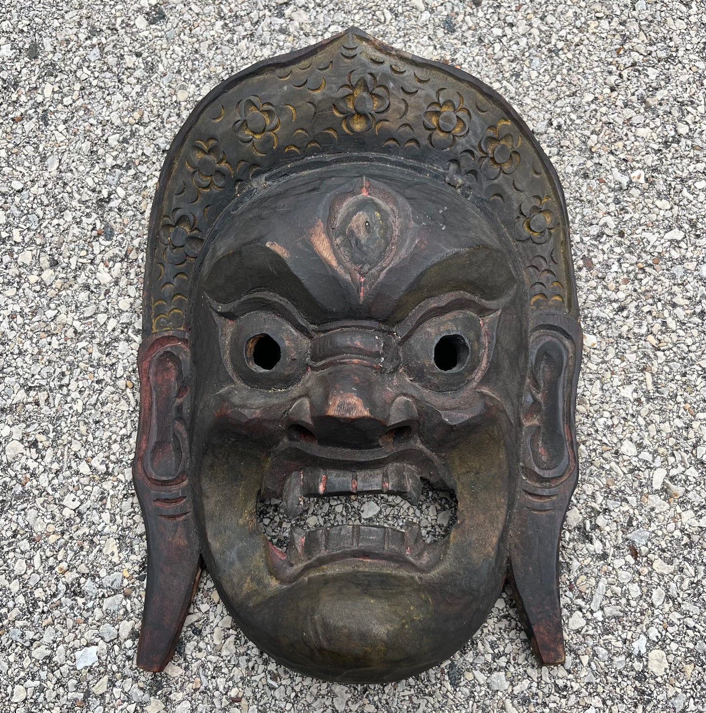 Vintage Tibetan Bhairab Mahakala mask.