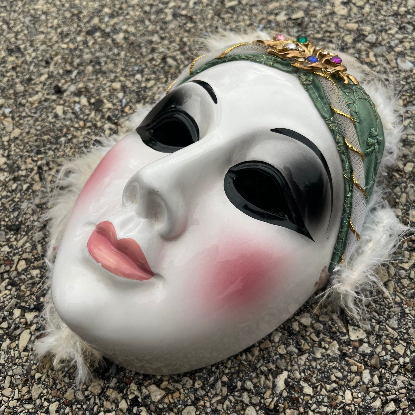 1980s Ceramic deco mask.