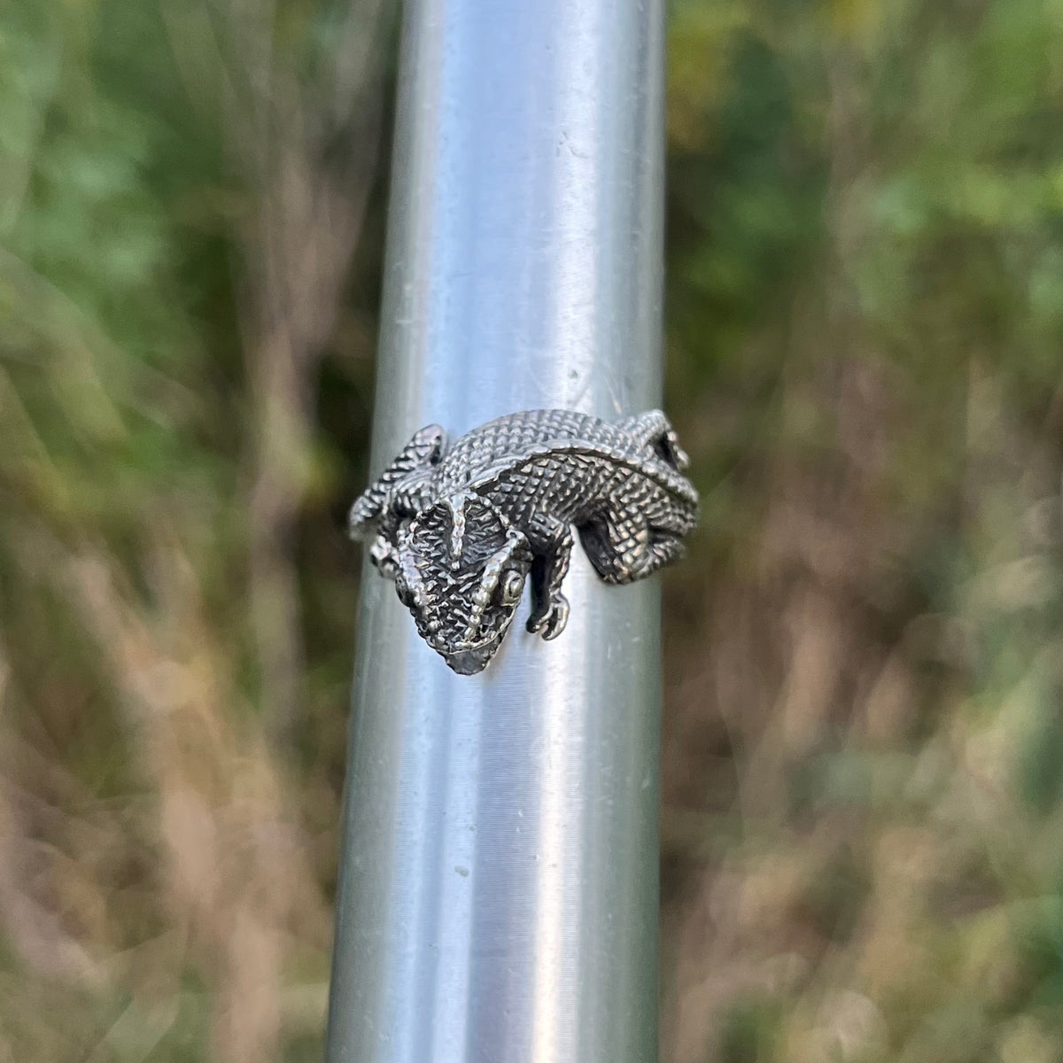 Sterling Silver Chameleon ring. Size 10.