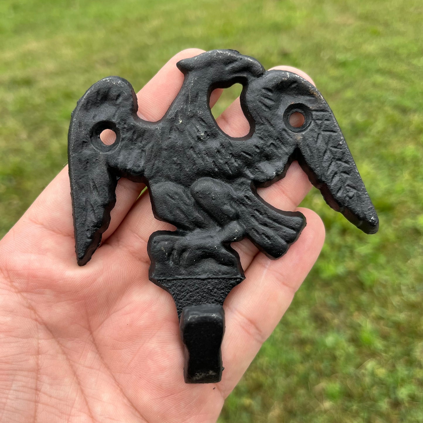 Vintage cast iron eagle coat hook.