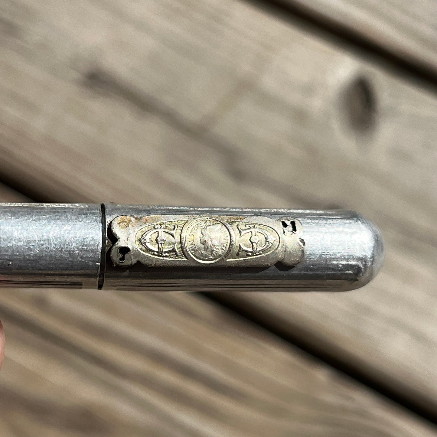 1930s Ministere Finances trench art lighter.