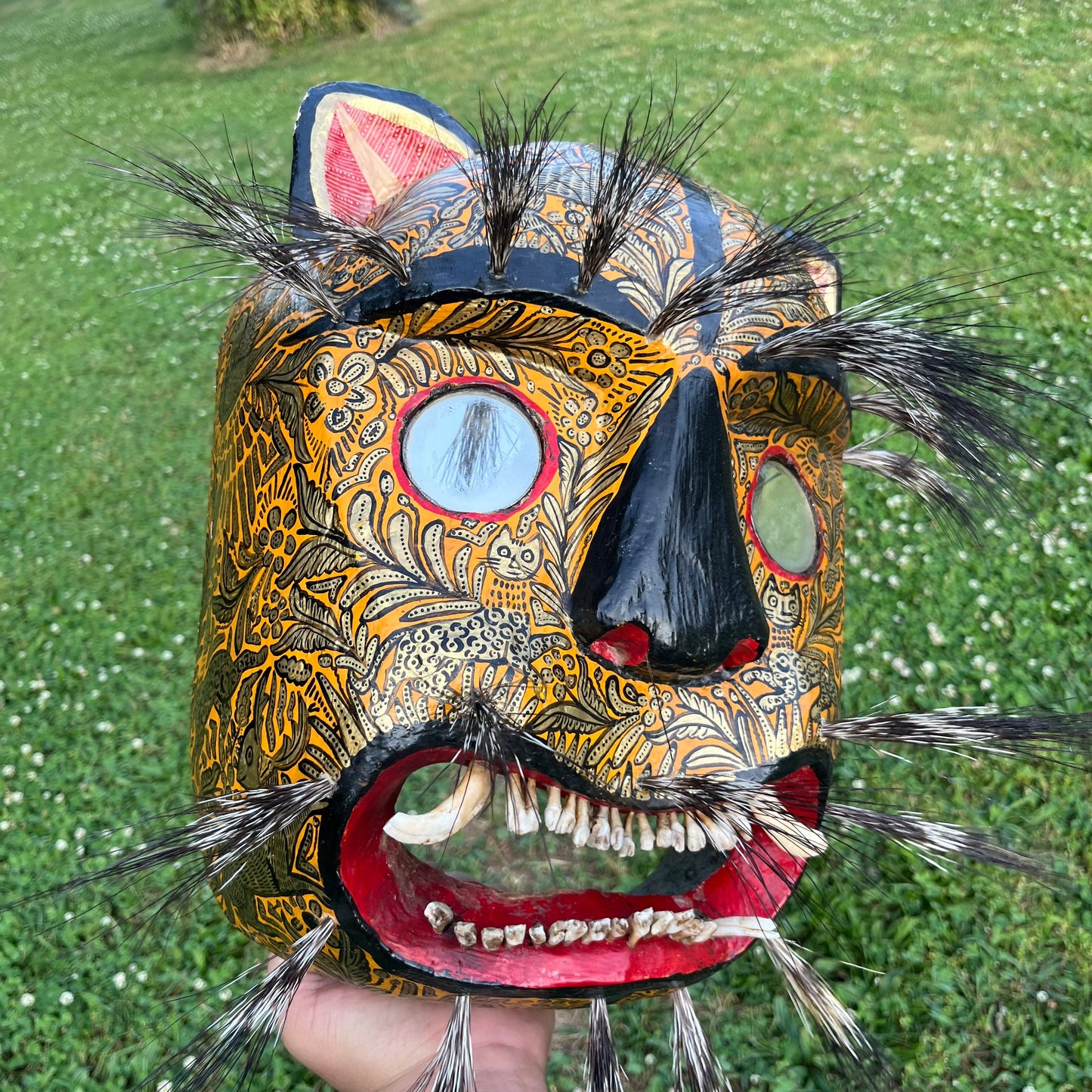 Vintage Danza Del Tigre jaguar mask.