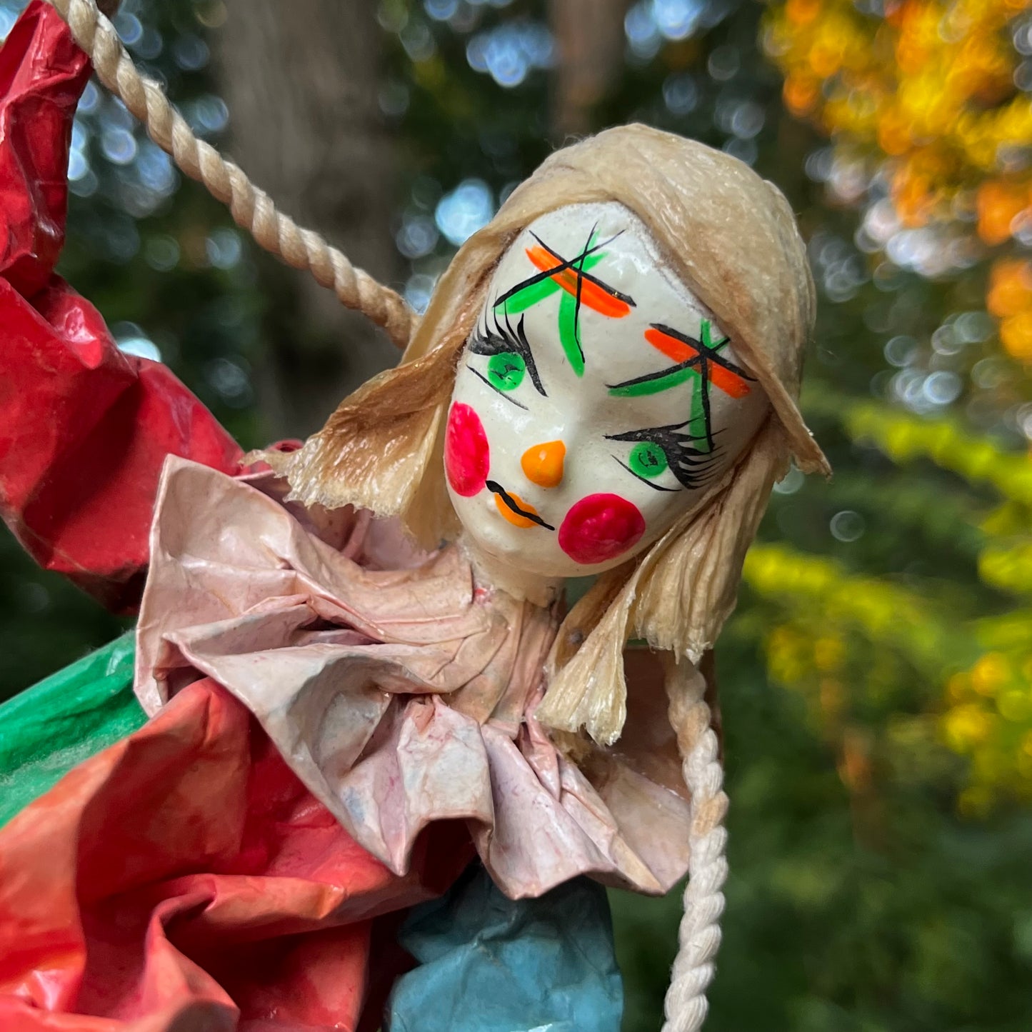 Vintage paper mache floating clown.