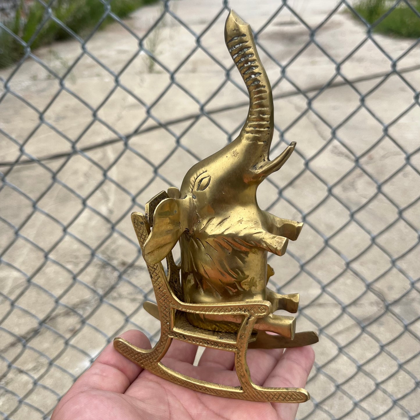 Vintage brass elephant.