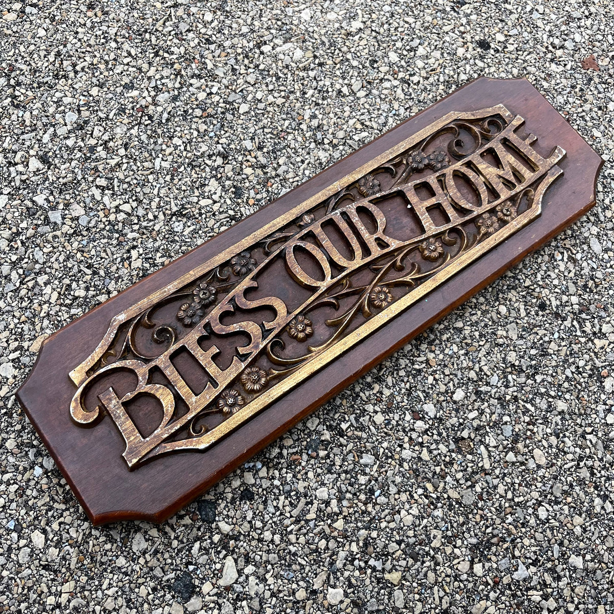 Vintage “God bless our home” plaque.