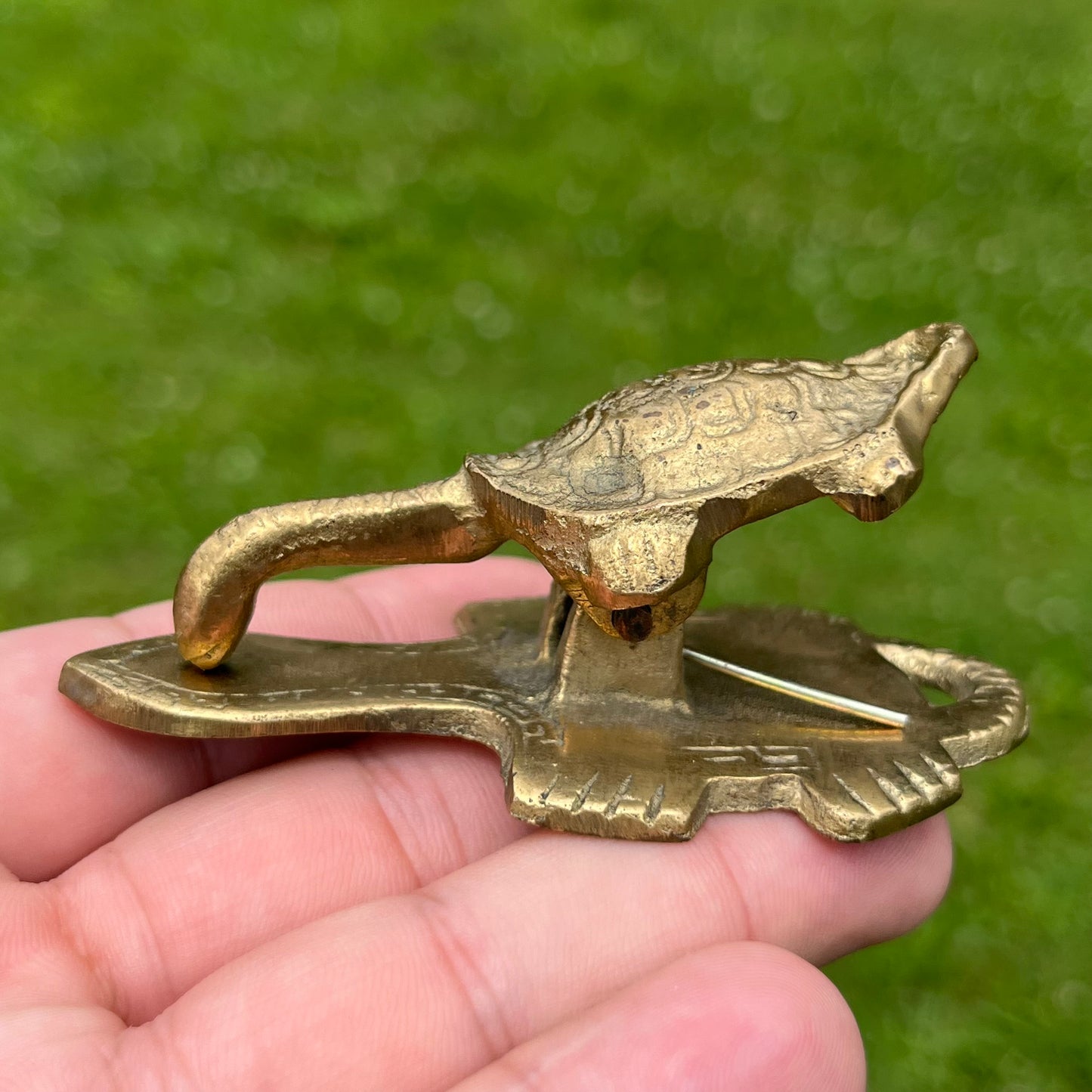 Vintage brass turtle clamp.