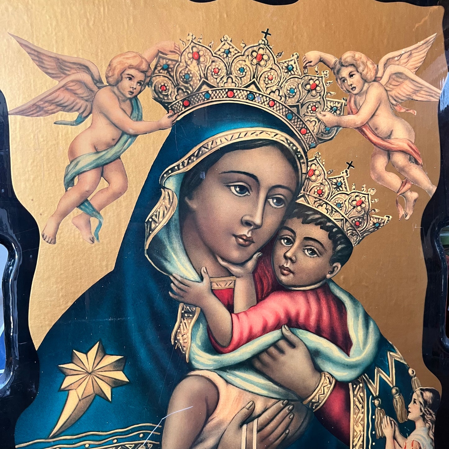 1980s Madonna del Carmine (Our Lady of Mount Carmel) over purgatory.