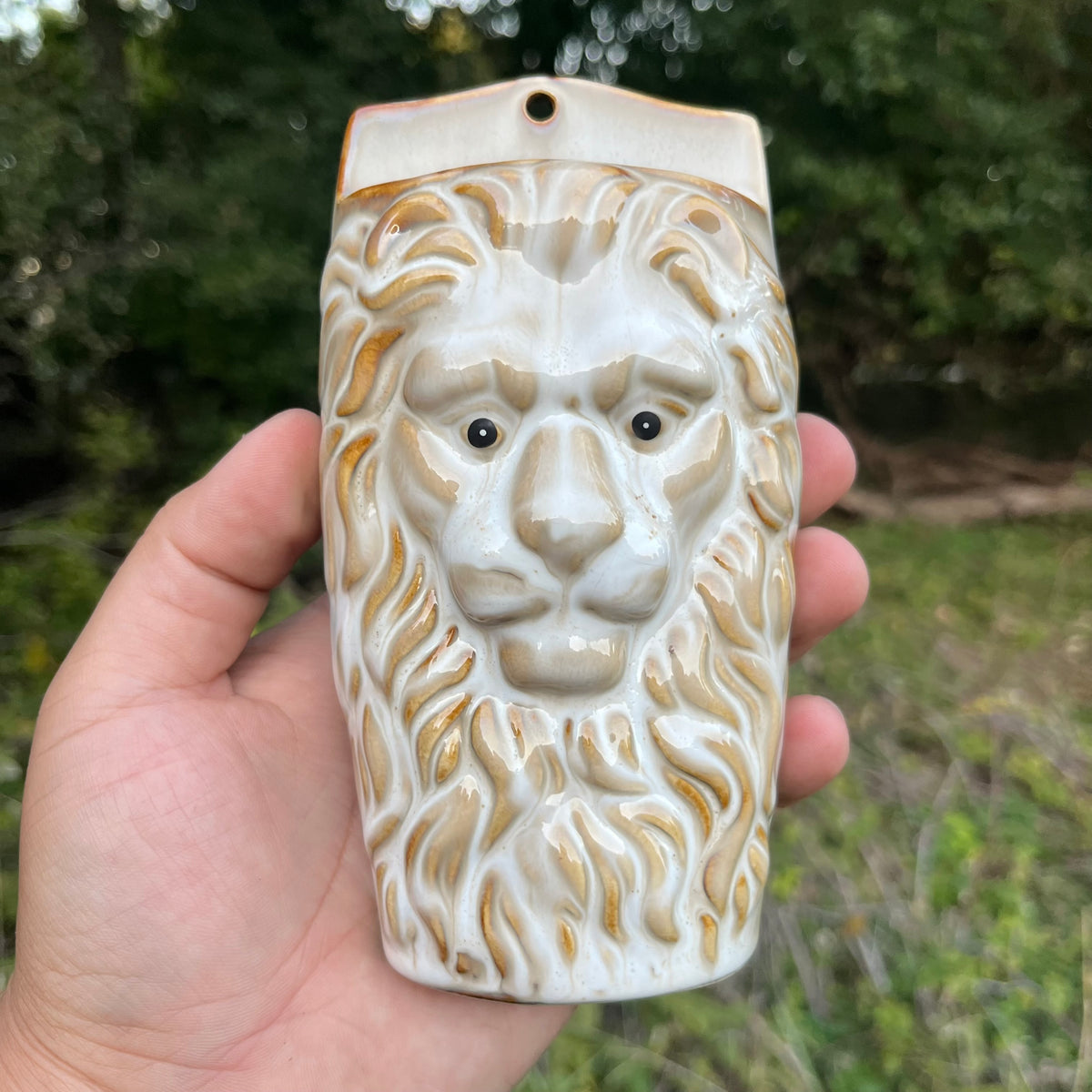 Vintage Lion head wall pocket.
