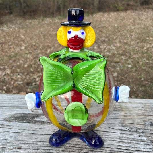 Vintage Murano glass clown dish.