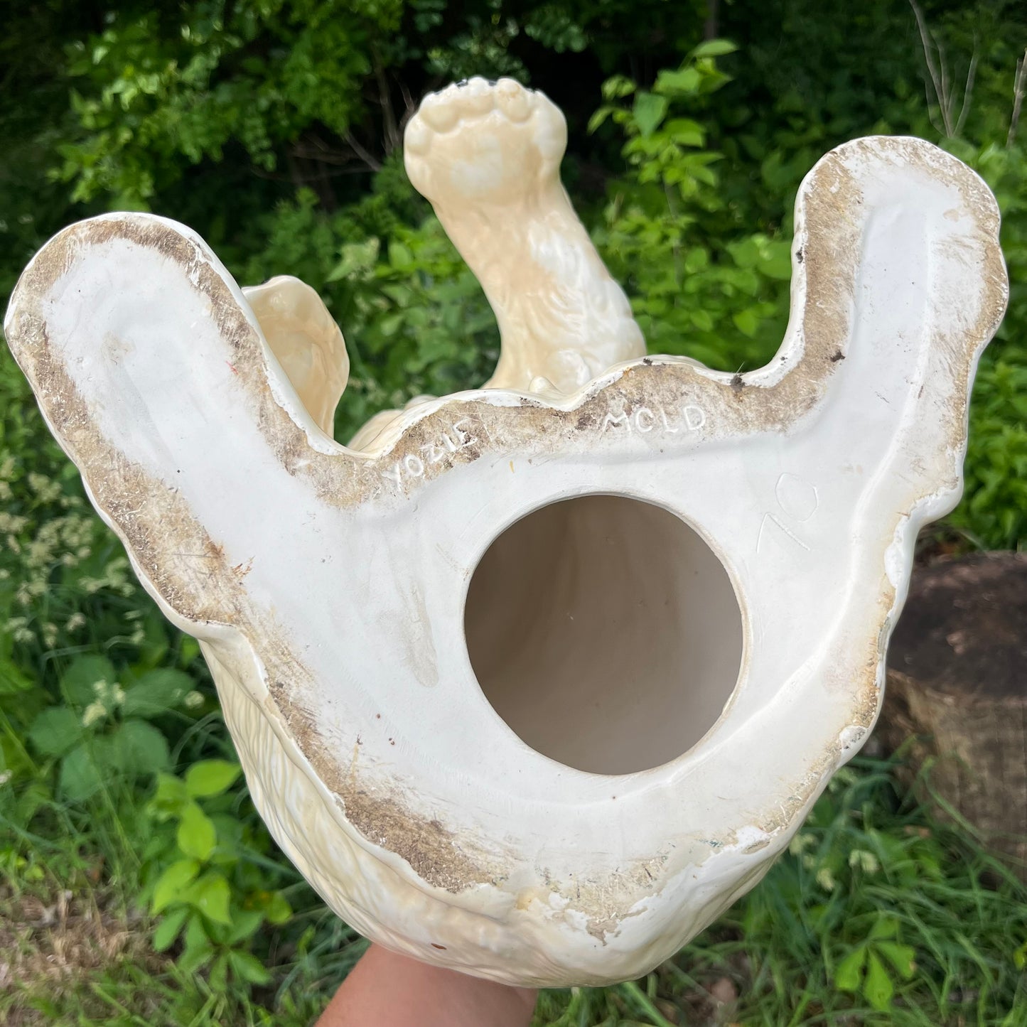 Large 1970s Ceramic polar bear statue.