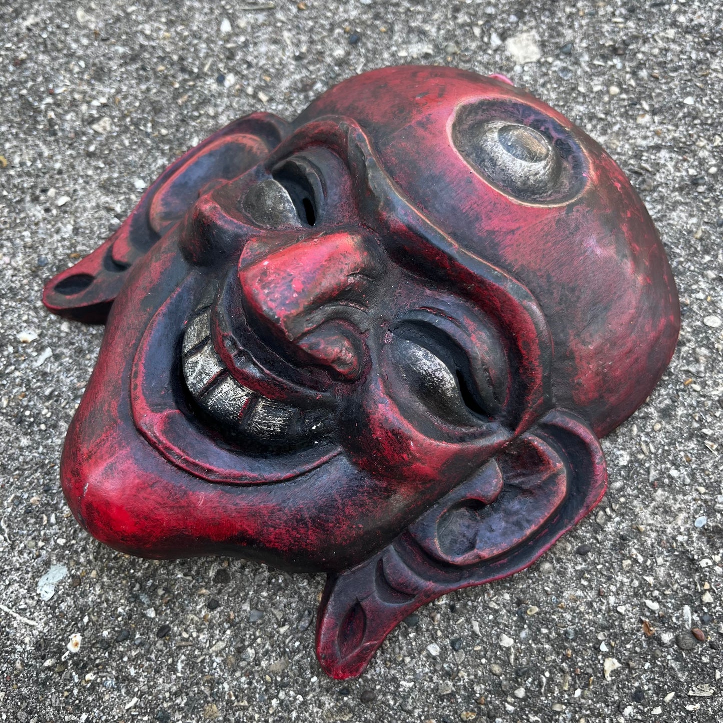 Vintage Nepali “Hotei” laughing Bhudda mask.