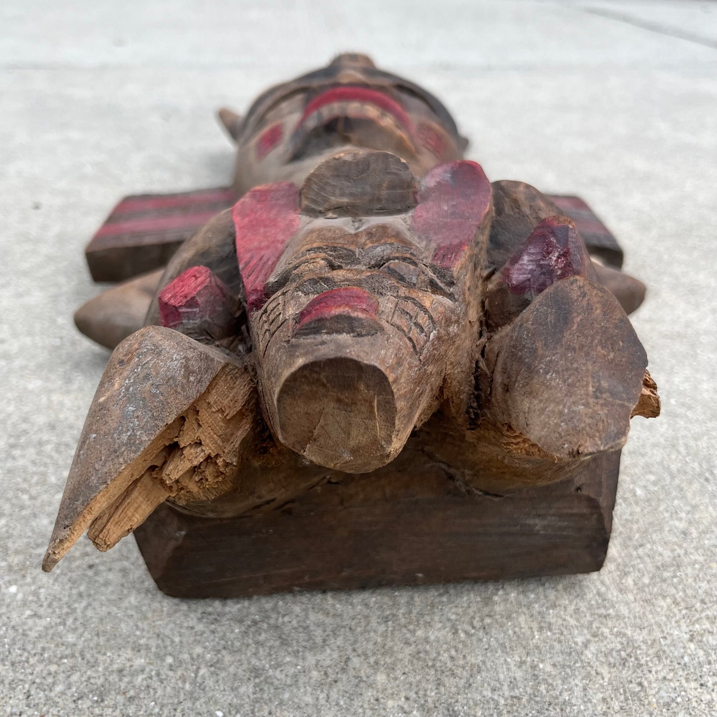 Vintage hand carved Senufo Kpelie mask.