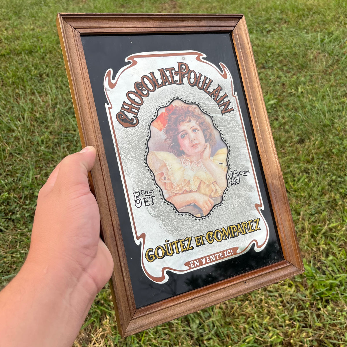 Vintage Choclat Poulain mirror.