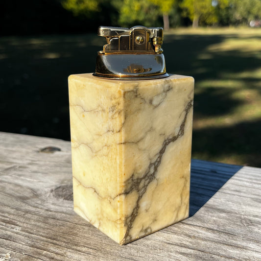 1950s Marble ashtray and lighter set.