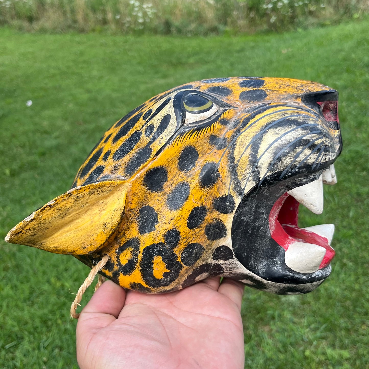 Vintage hand crafted jaguar mask.