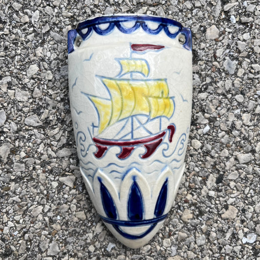1960s Sailboat wall pocket.