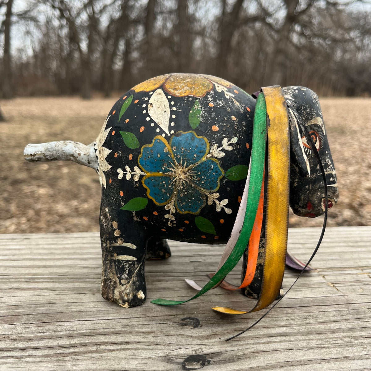 Hand crafted donkey gourd maraca. – Sad Heart Vintage