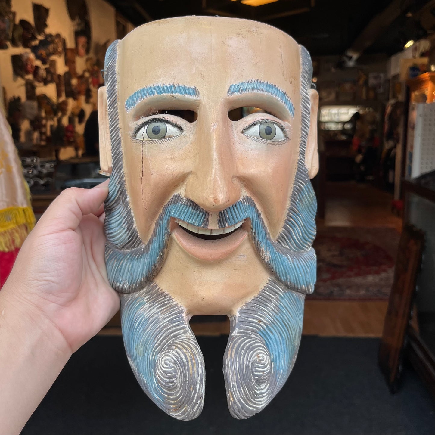 1980s ceremonial Spaniard mask.