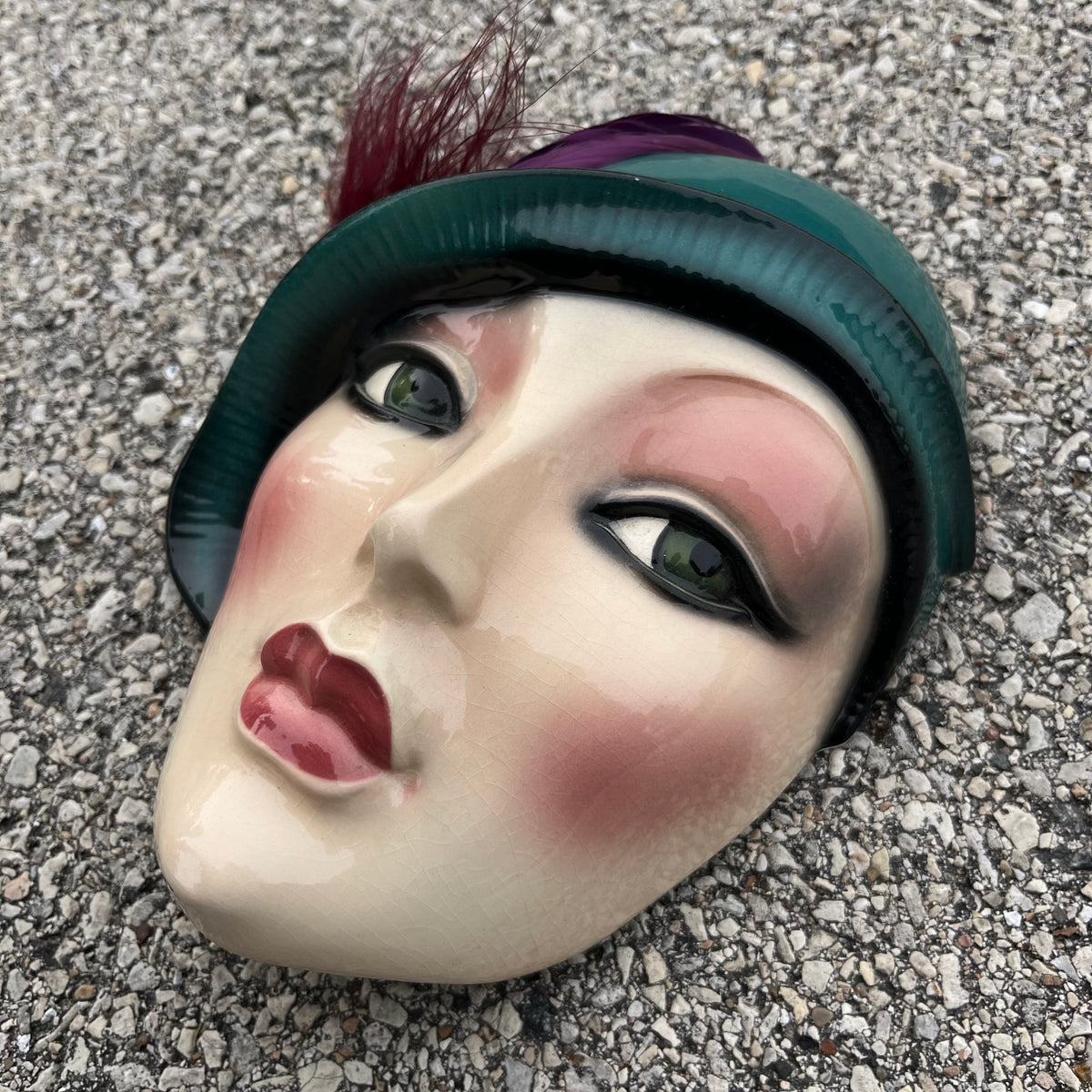 90s Ceramic clay art mask.